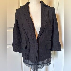 Vera Wang black/grey linen sophisticated jacket